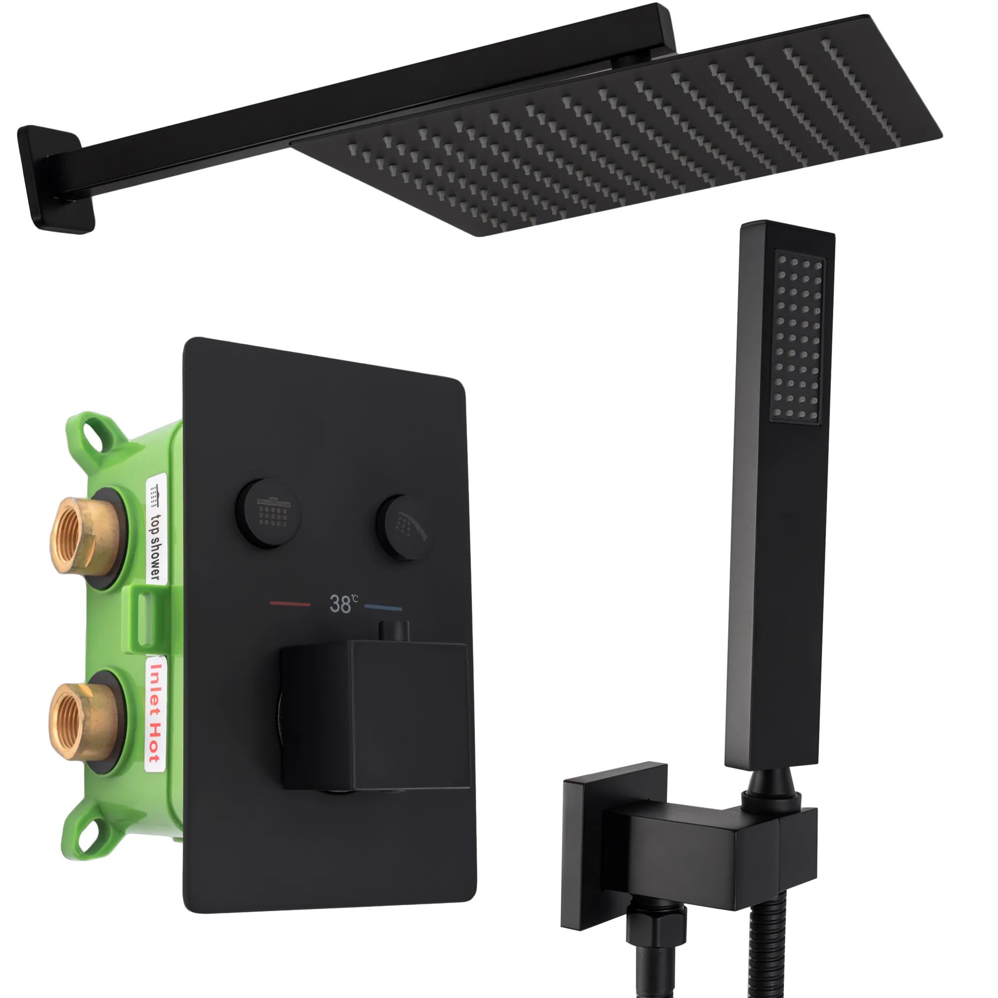 Душевая система Rea Fenix Davis Termostat Black, REA-P6357