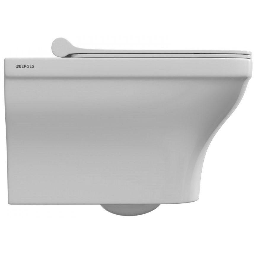 Унитаз подвесной Berges Strati Rimless с тонким сиденьем, 082132