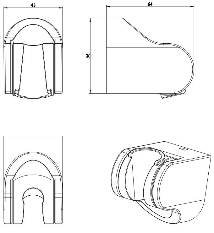 Держатель точечный подвижный Omnires, 2060BL