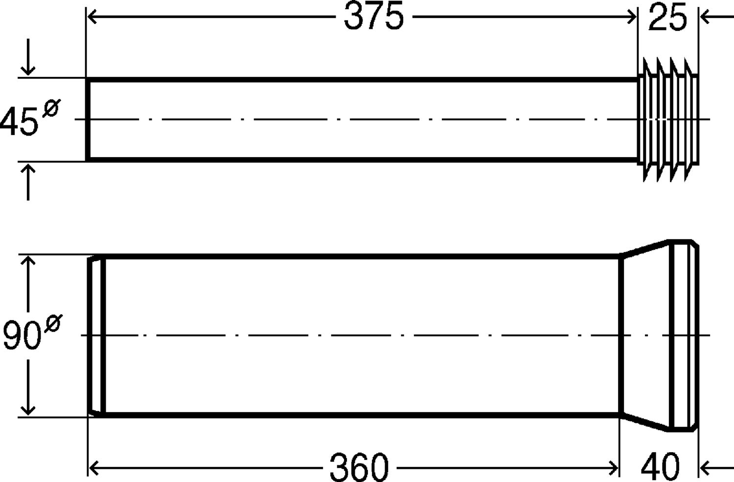 Комплект для подвесного унитаза DN90 и штуцером 400 мм Viega, 654474