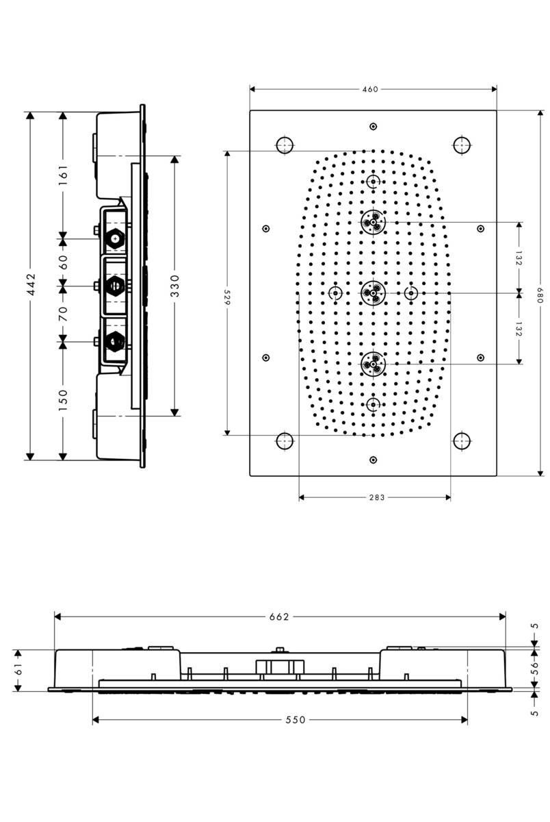 Тропический душ с подсветкой Hansgrohe Raidance Rainmaker с потолка 68x46 см, 28418000