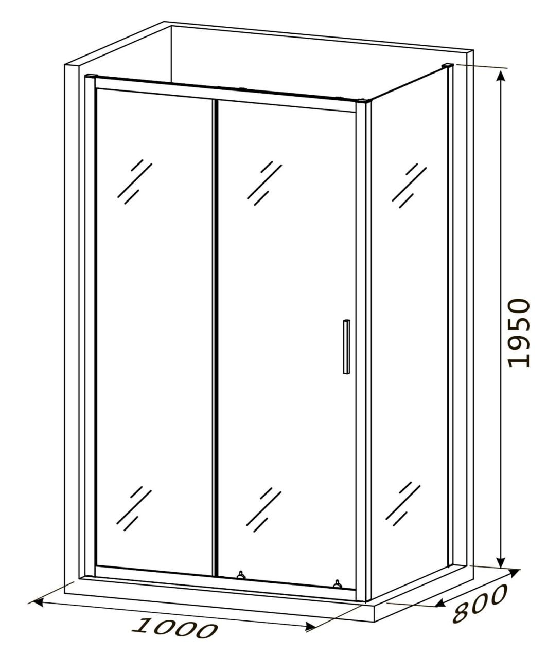 Душевой уголок Roxen Caspia 100x80 прозрачное стекло, 55060-100