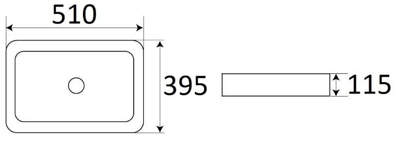 Раковина для ванной Ceramalux 50.5x40, 7050K