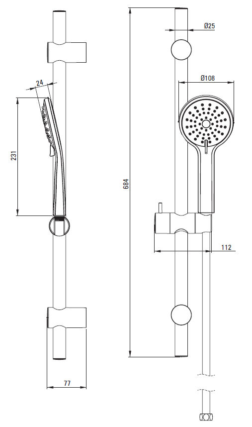 Душевой гарнитур с 3 функциональной лейкой Deante Jasmin Nero, NGJ_N51K