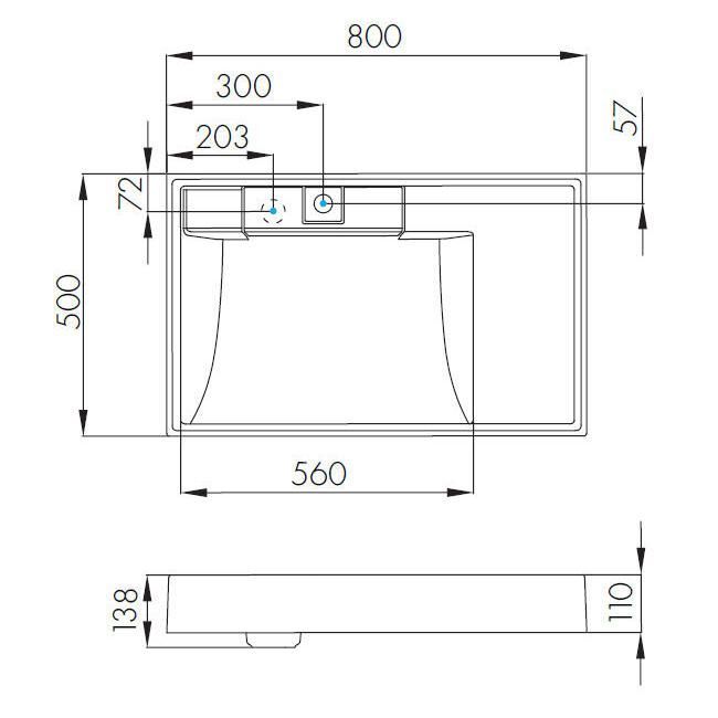 Умывальник Акватон Рейн 80, 1A72113KRW010