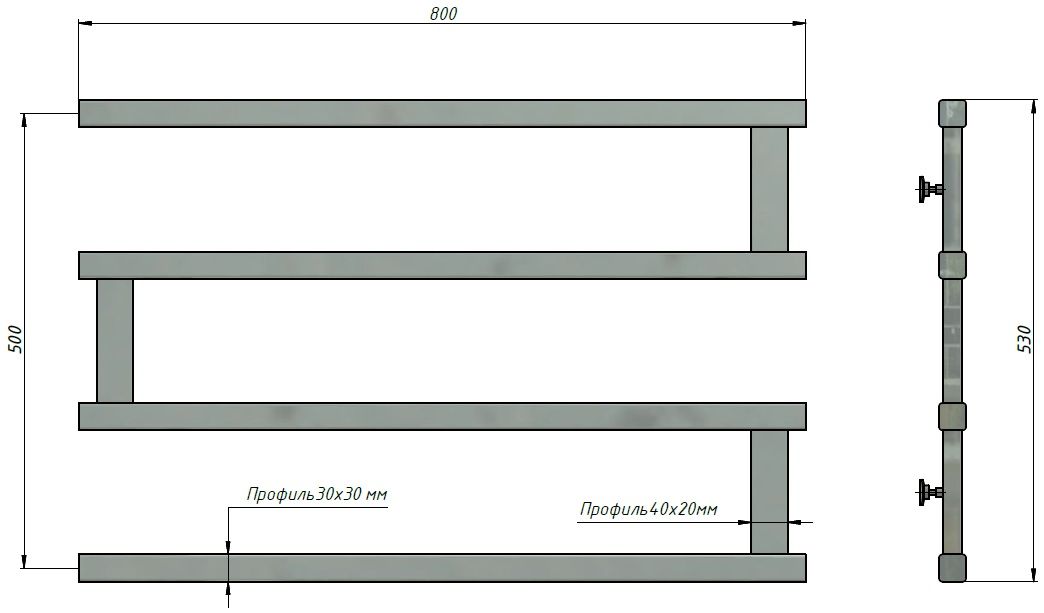 Полотенцесушитель Stinox Optima 50x80