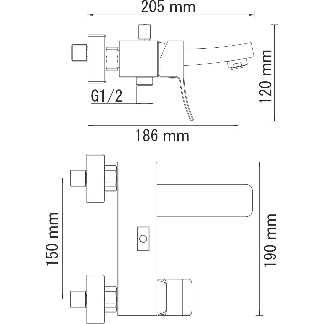 Смеситель для ванны с коротким изливом WasserKRAFT Exter, 1601