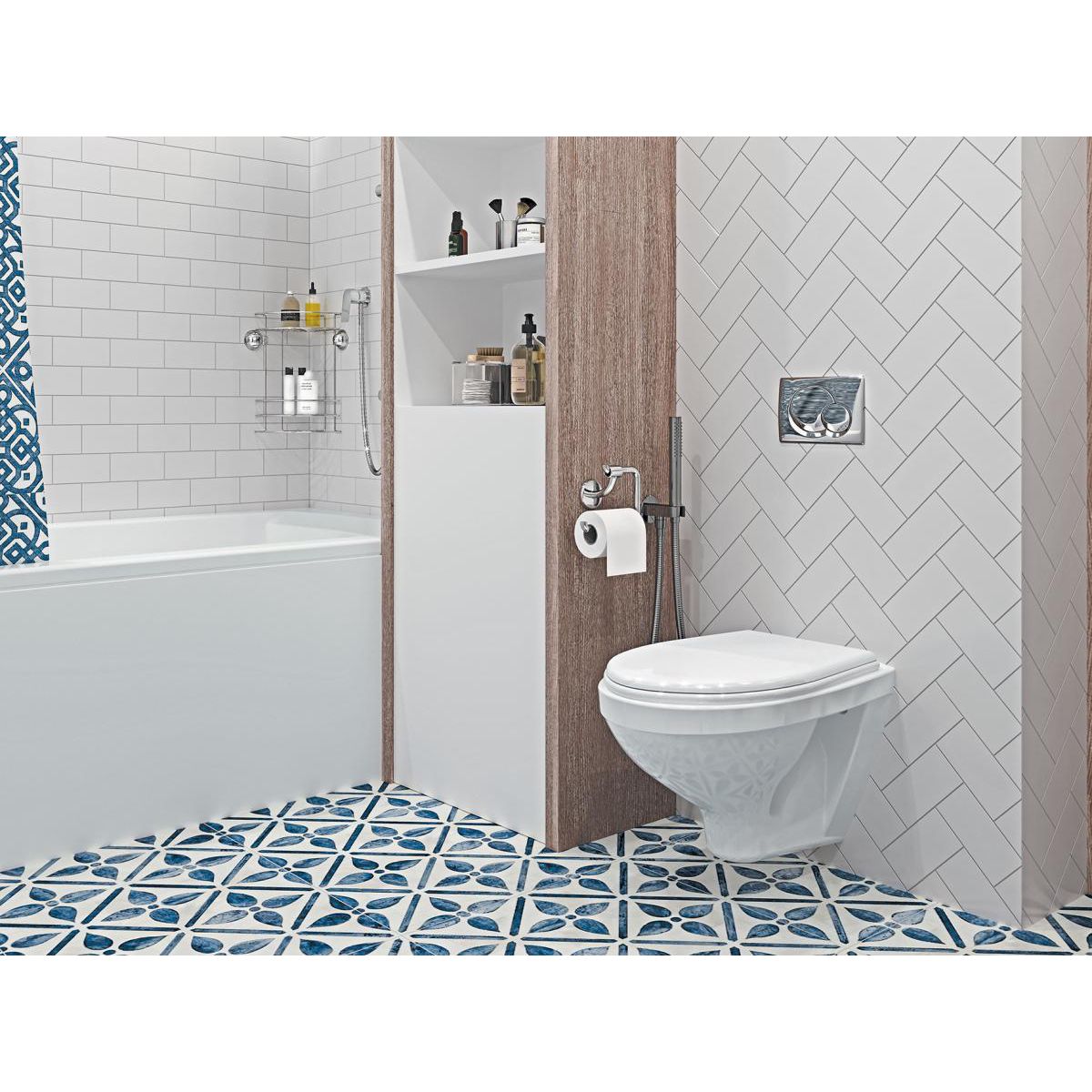 ПЭК Santek Бореаль, панель хром, сиденье дюропласт Soft Close, 1.WH50.1.544