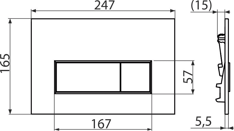 Кнопка управления Alcaplast (черный мат) M578