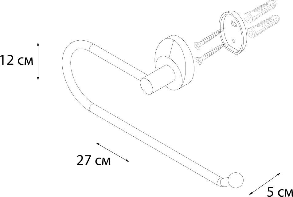 Полотенцедержатель кольцо Fixsen Europa, FX-21811A