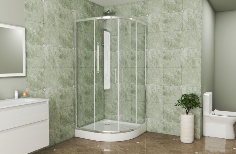 Полукруглый душевой уголок с поддоном Bravat Drop