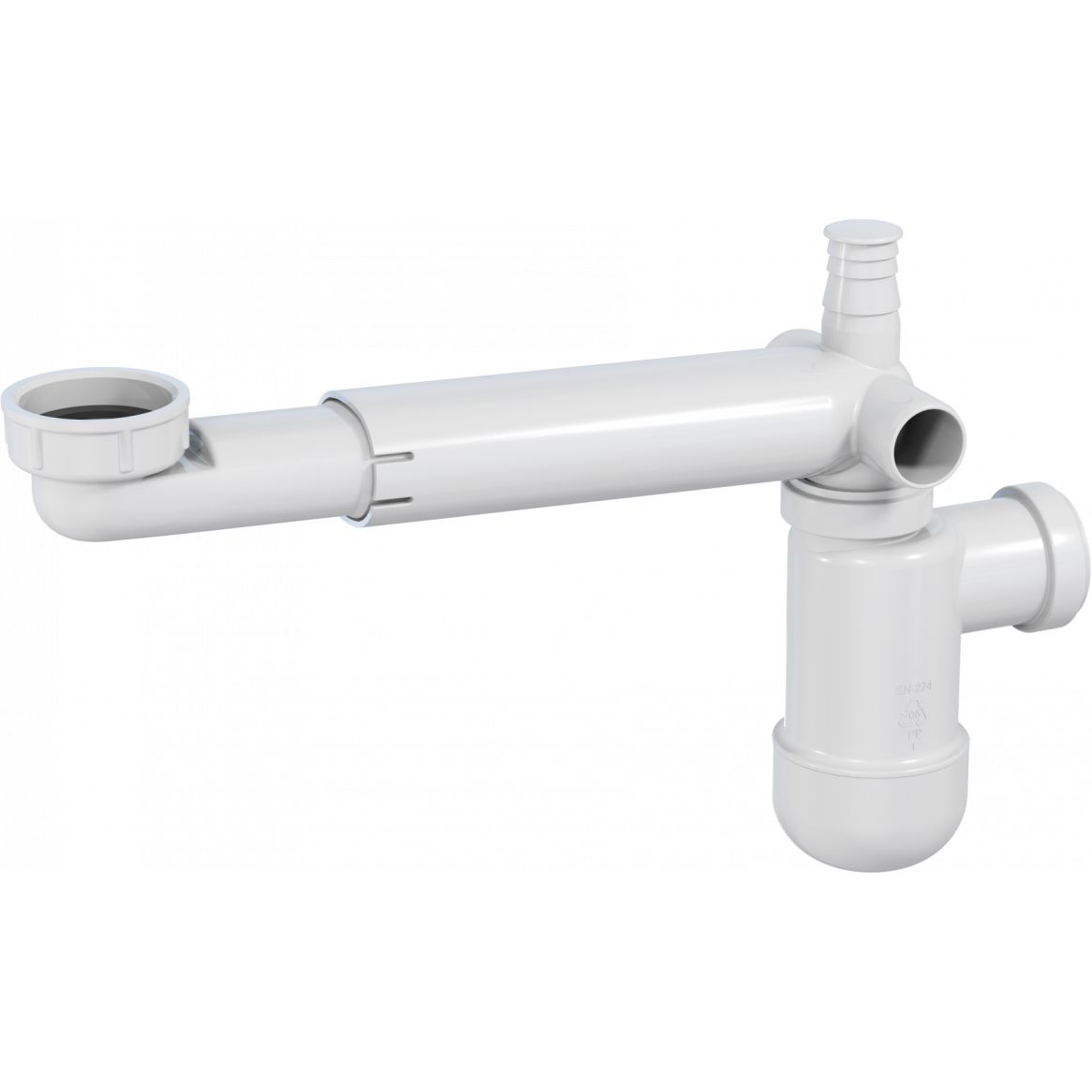 Сифон белый для раковины Deante Space Saver, NHC_633K