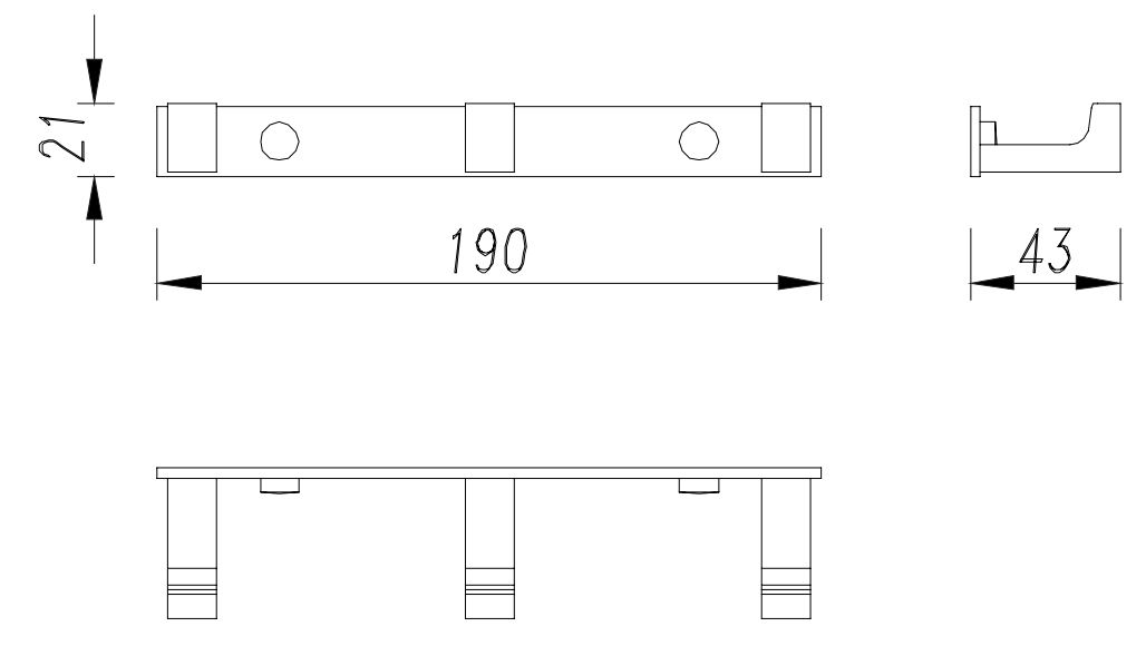 Тройной крючок Omnires Uni, UN10130/KCR