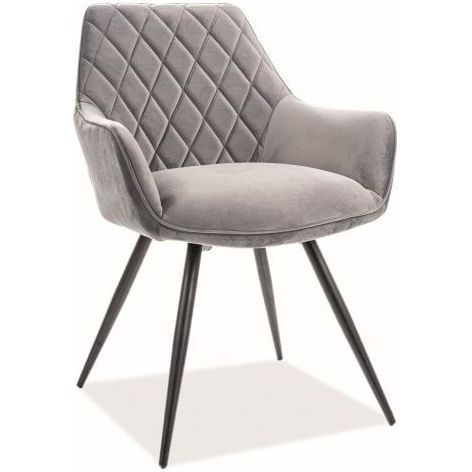 Стул кухонный Signal Linea Velvet Bluvel 14 серый/черный мат, LINEAVCSZ