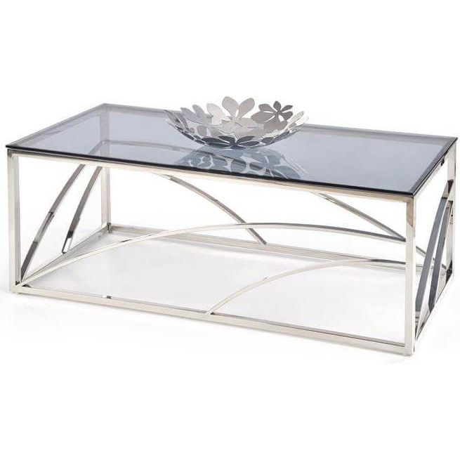 Стол журнальный Halmar Universe дымчатый/серебристый, V-CH-UNIVERSE-LAW-SREBRNY