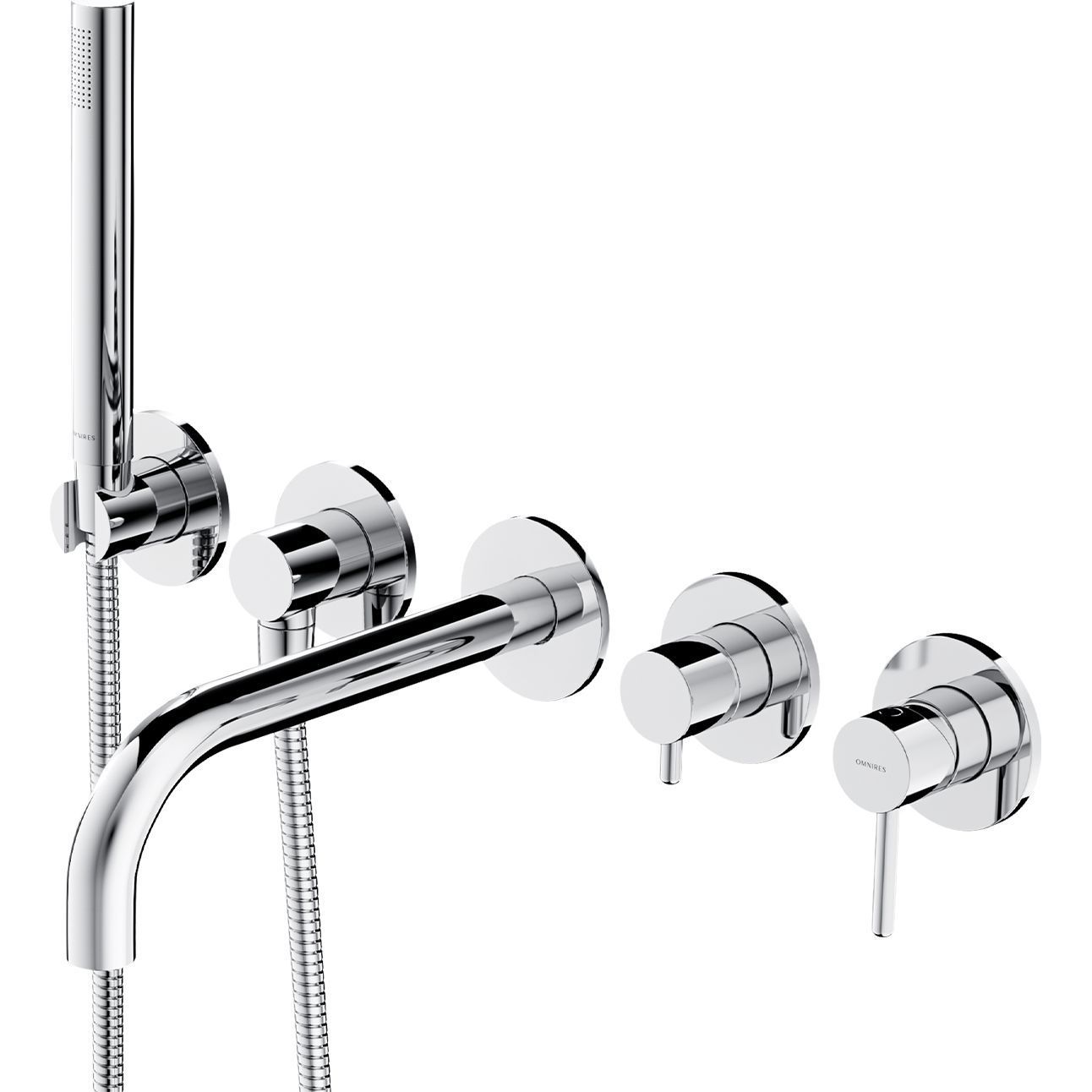 Cмеситель для ванны скрытого монтажа на 5 отверстий Omnires Y, Y1237/1CR