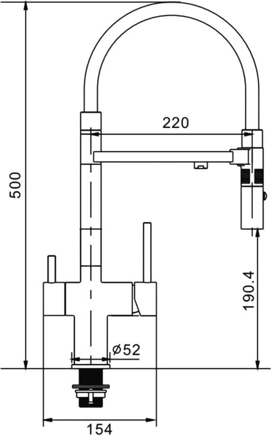 Смеситель для кухни с гибким изливом и магнитом под фильтр Rose, R958T