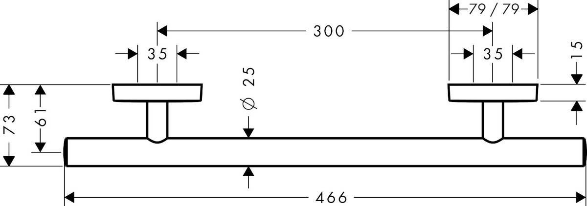 Полотенцедержатель-поручень Hansgrohe PuraVida 30 см, 41513000