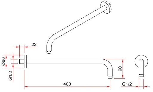 Держатель верхнего душа настенный Berges Ventas R, 074009