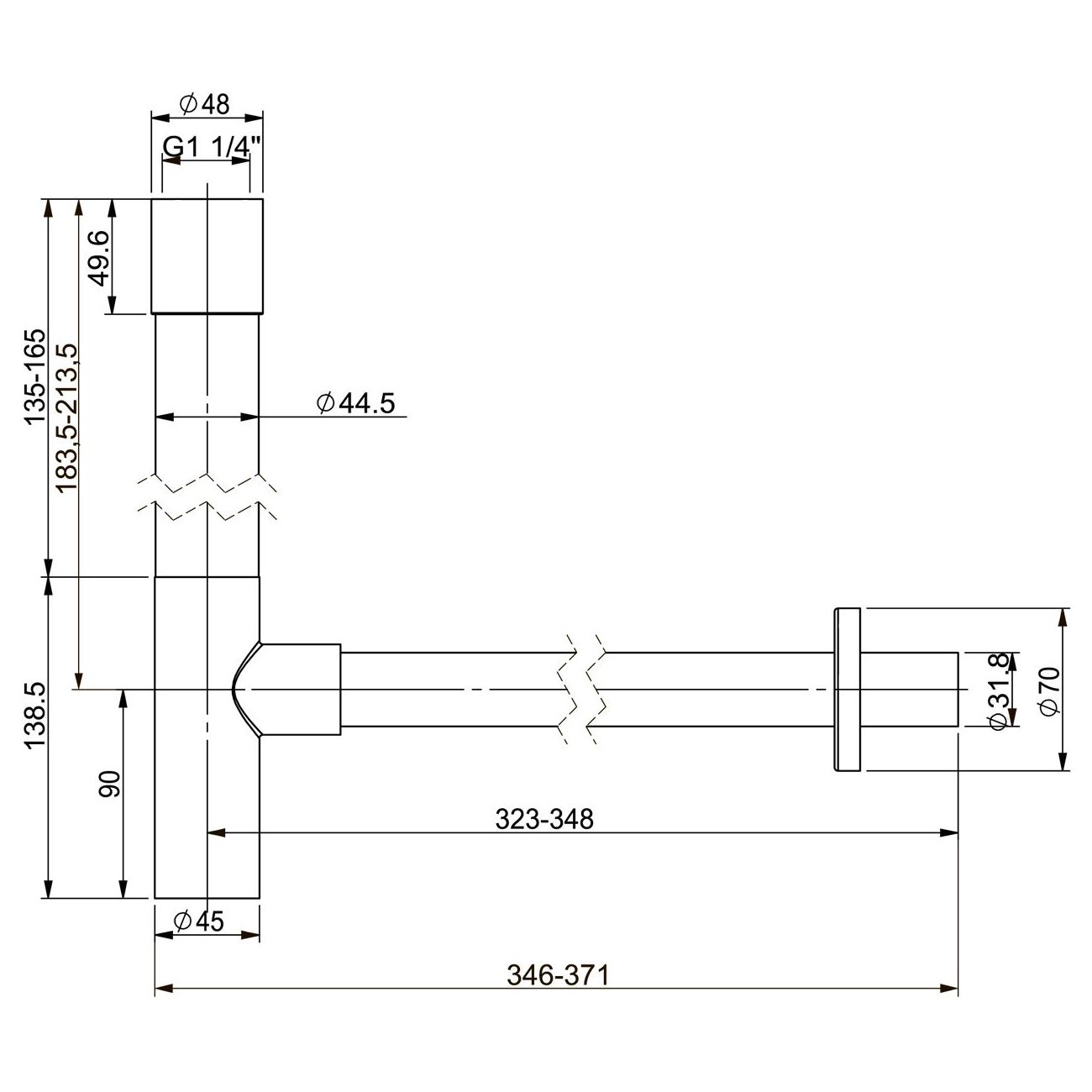 Сифон для раковины Wellsee Drainage System, 182117000