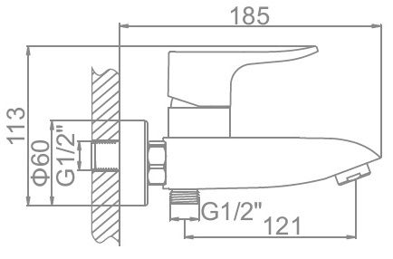Смеситель для ванны Ledeme L3234