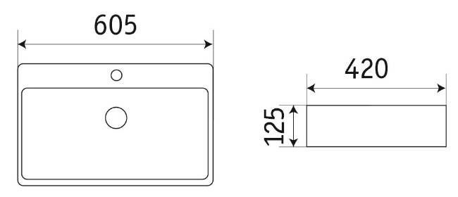 Раковина для ванной Ceramalux 60x42, D1338