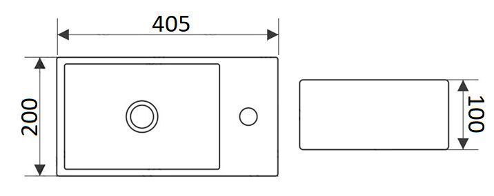 Раковина для ванной Ceramalux 41x21, 9048DL