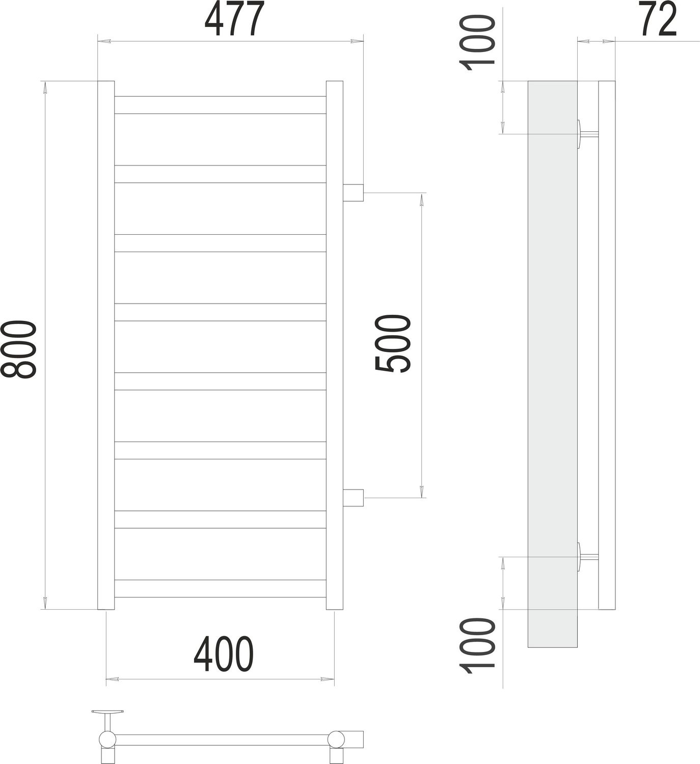 Полотенцесушитель Terminus Аврора П8 40x80 БП500
