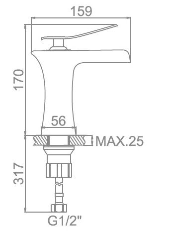 Смеситель для умывальника водопад Ledeme L1055-23