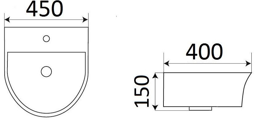 Раковина для ванной Ceramalux 45.5x40, 78370А