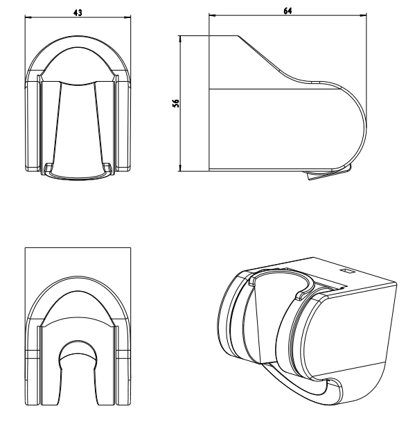 Держатель точечный подвижный Omnires, 2060CR