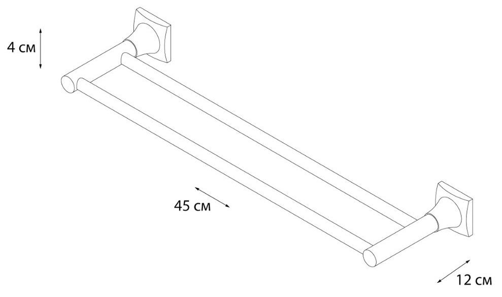 Полотенцедержатель трубчатый двойной Grampus Ocean, GR-2002