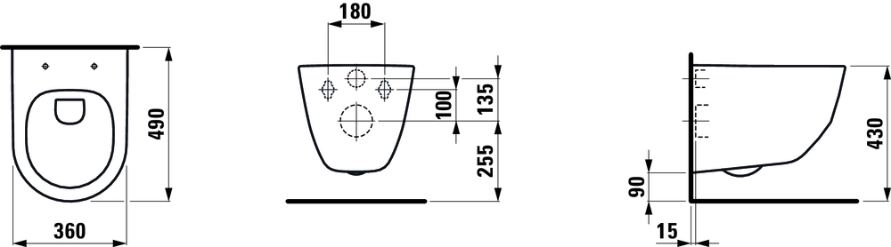 Подвесной унитаз-компакт Laufen Pro Rimless, 8.2096.5.000.000.1