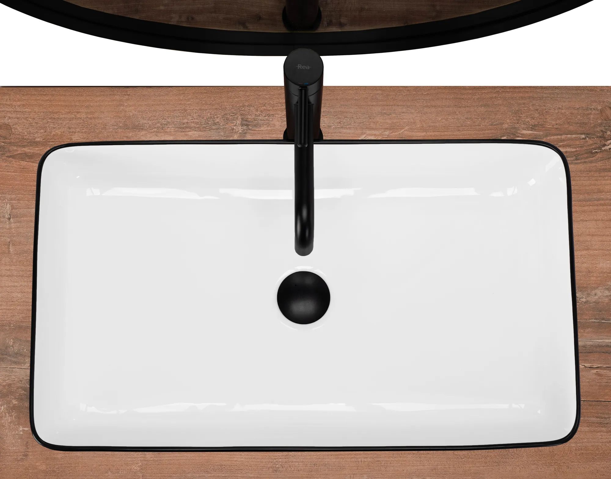 Умывальник Rea Denis Black Edge 61.5x35, REA-U6513