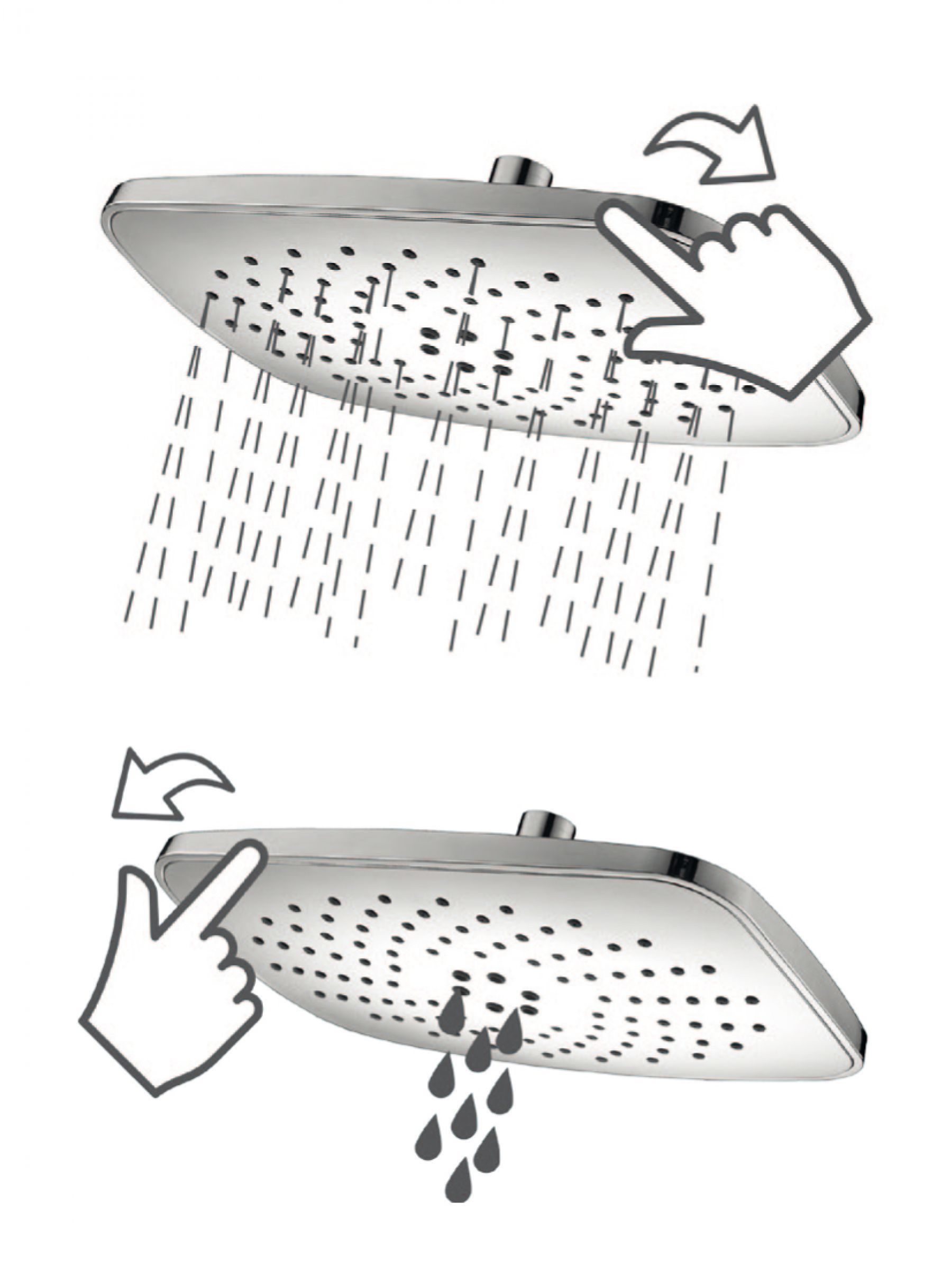 Верхний душ 2-функциональный Deante Peonia, NAC_03PK