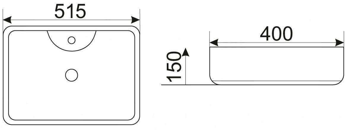 Раковина для ванной Ceramalux 51x40, 9445