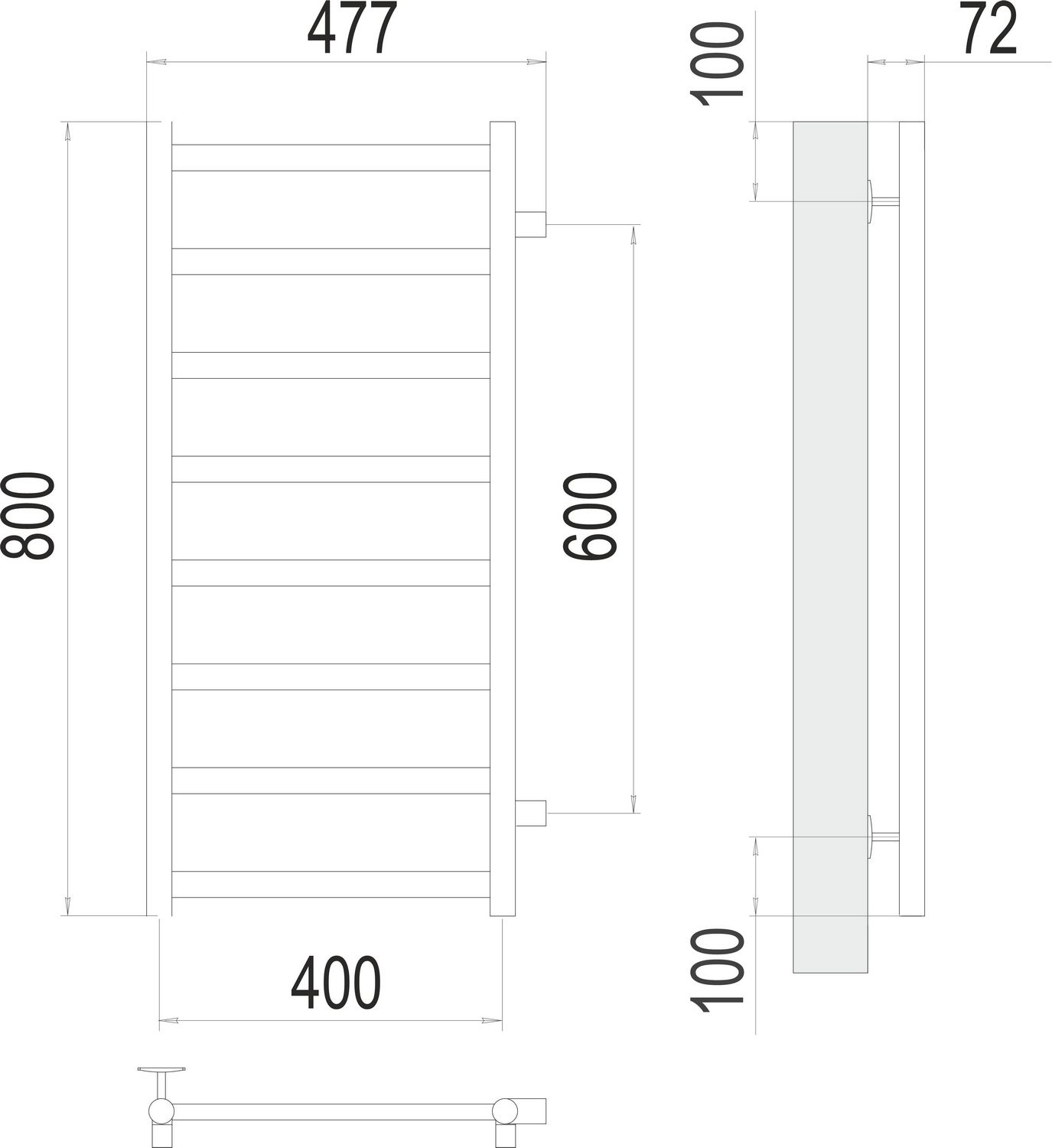 Полотенцесушитель Terminus Аврора П8 40x80 БП600