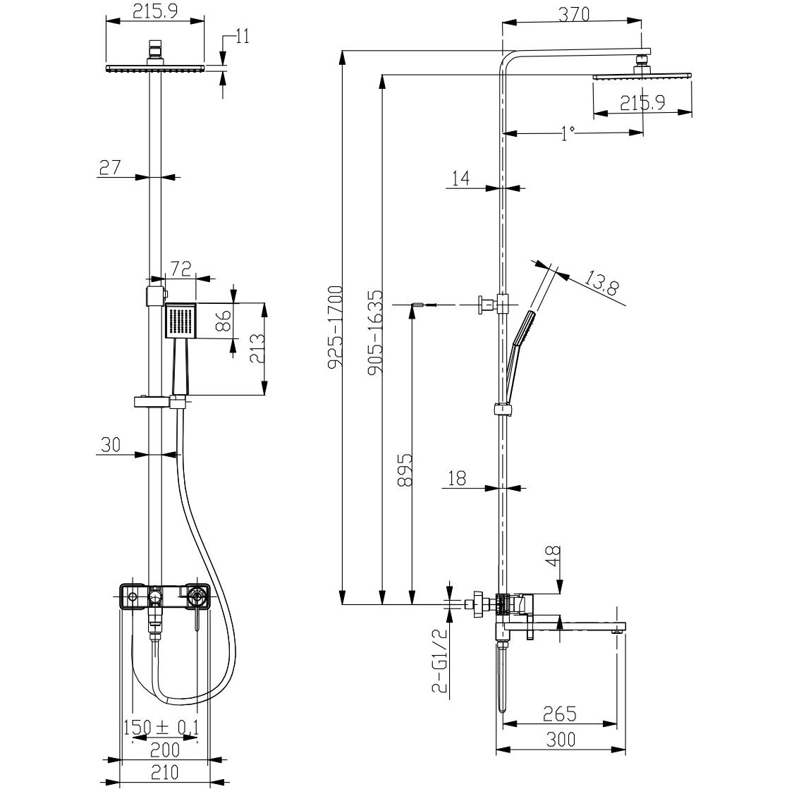 Смеситель для ванны с верх. душевой лейкой 1-функциональная лейка поворотный излив Lemark Tropik, LM7004C