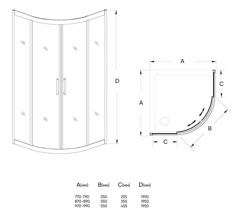 Душевой угол Veconi RV-04