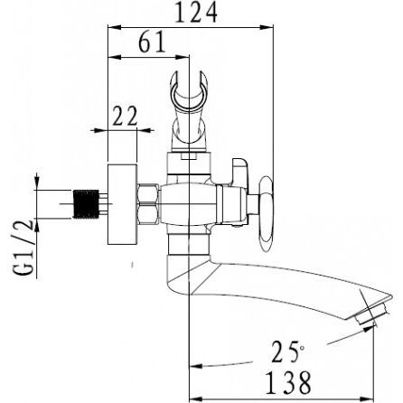 Смеситель для ванны  Kaiser Trio, 57122-1