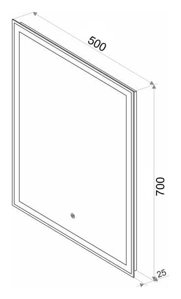 Зеркало Континент Strong LED алюминиевый корпус 50x70