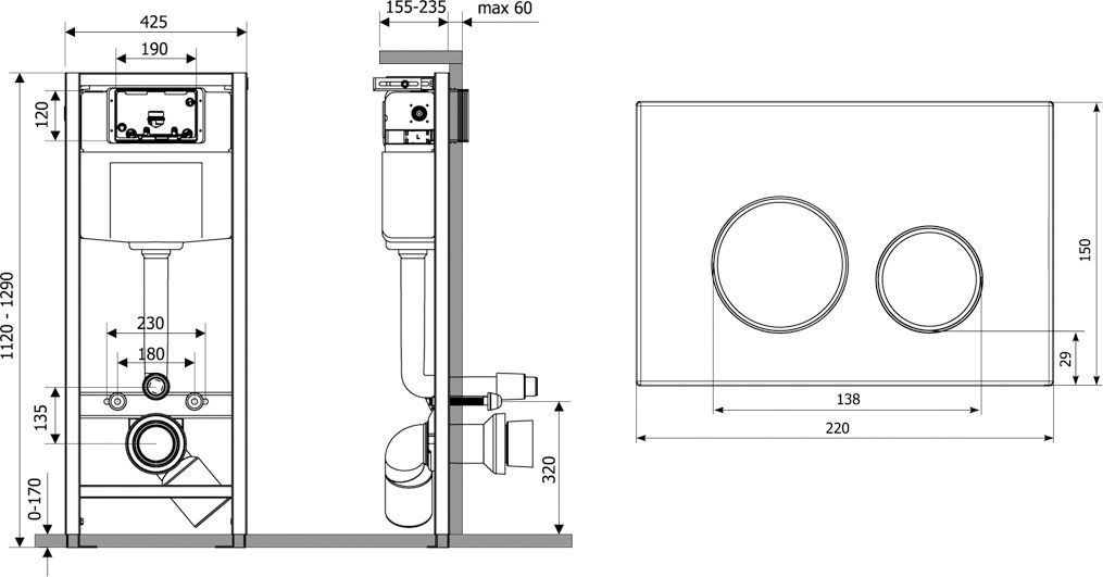 Комплект инсталляции для унитаза 4 в 1 Lavinia Boho Relfix, 77010024