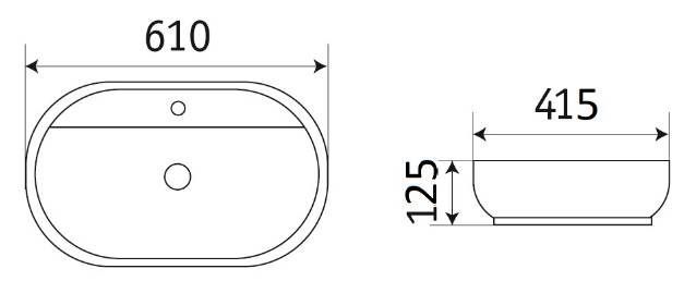 Раковина для ванной Ceramalux 61x41.5, D1346