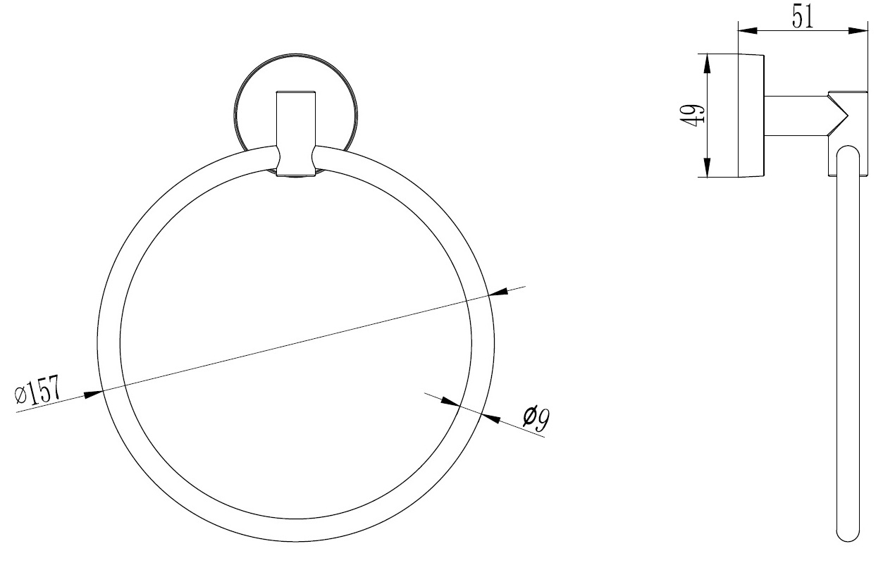 Держатель полотенца кольцо Ledeme L1704