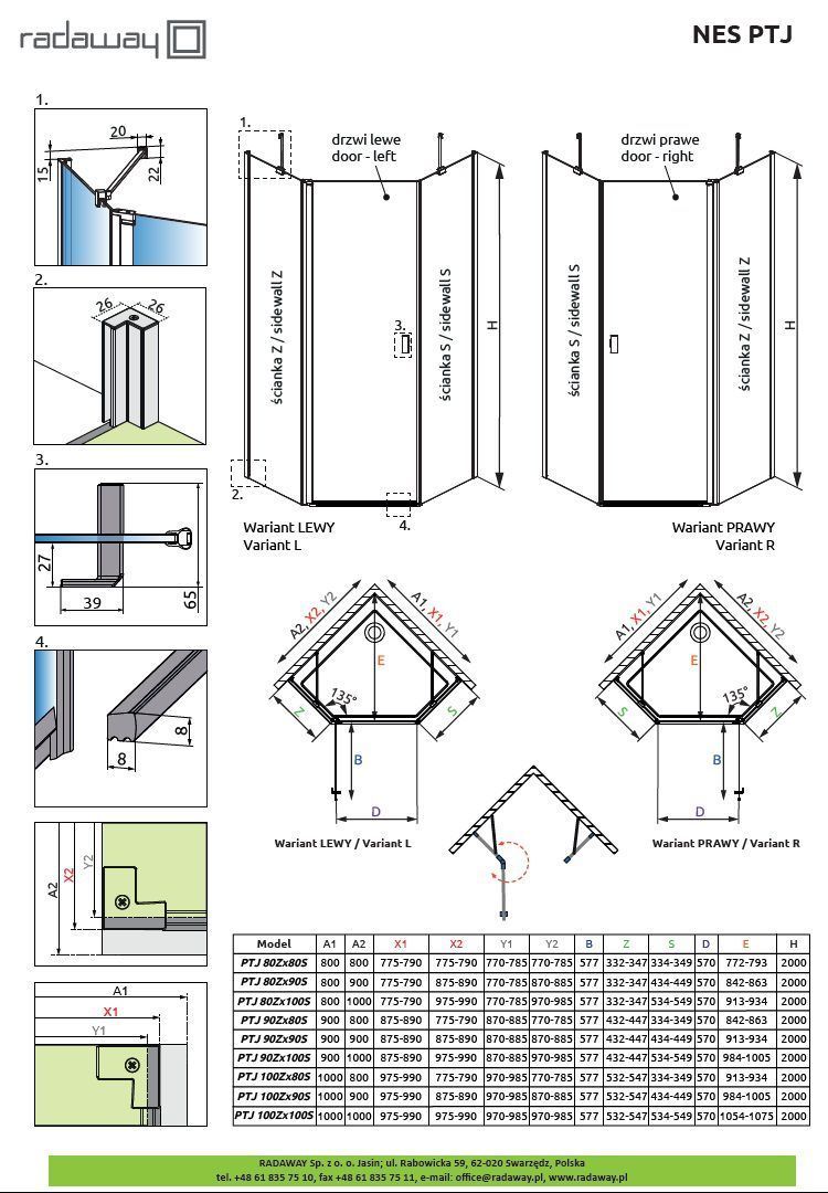 Душевая кабина Radaway Nes PTJ