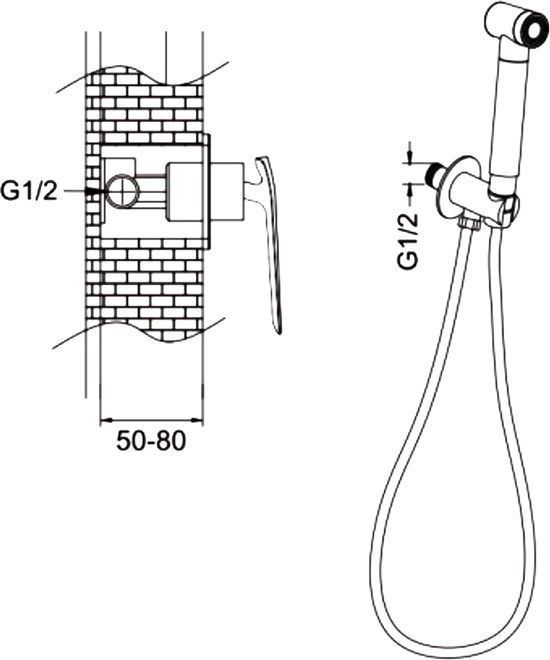 Гигиенический душ Rose, R1305H