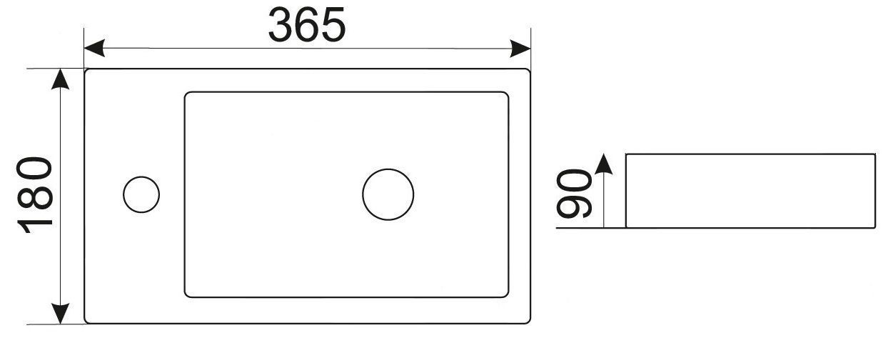 Раковина для ванной Ceramalux 36.5x18, 9272R
