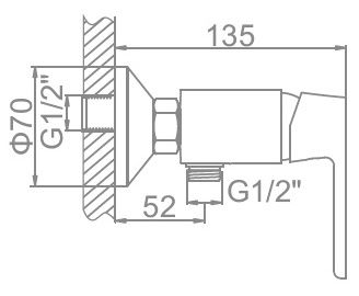 Смеситель для душа с цветной накладкой Ledeme L2053