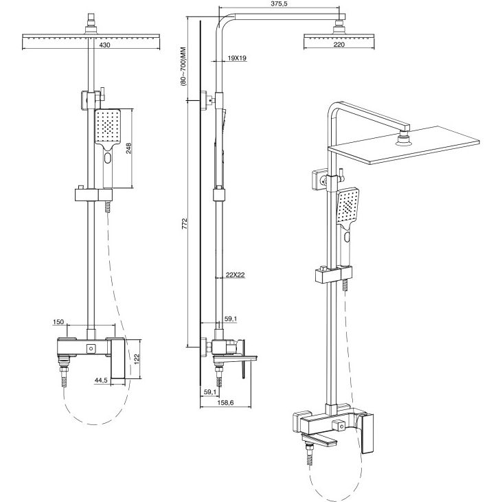 Душевая система Vivi Felice 3060B