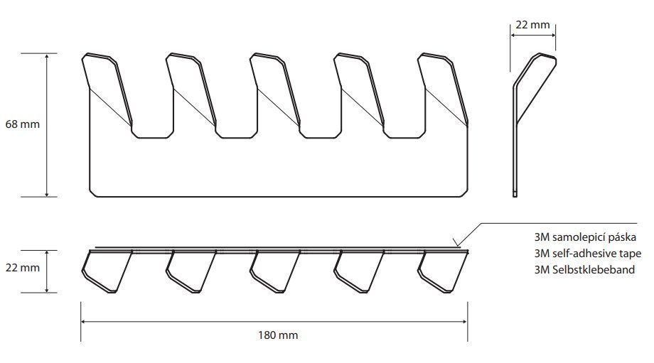 Планка с 5 крючками Bemeta Niva, 101106045